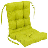 18"X38" Spun Polyester Solid Outdoor Tufted Chair Cushion, Lime