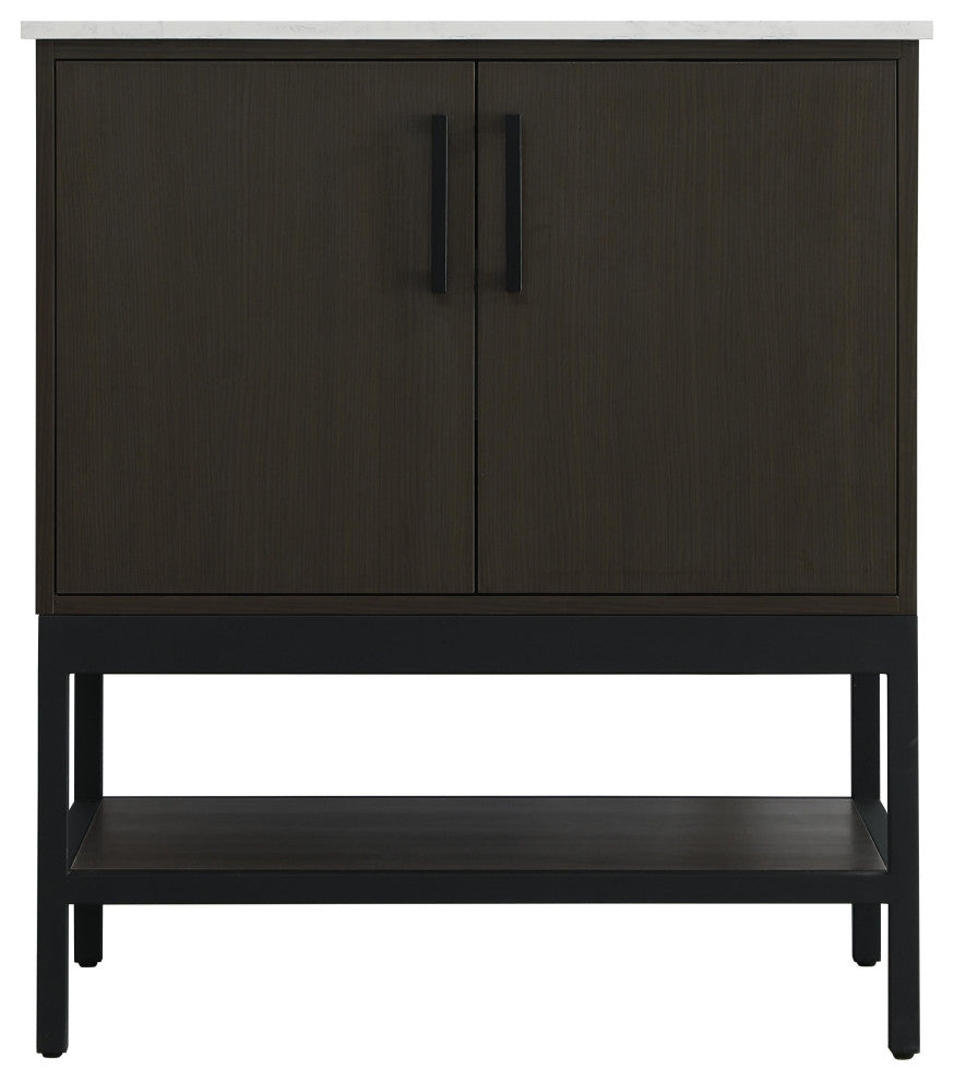 Home Living 30" Single Bathroom Vanity, Mocha Brown