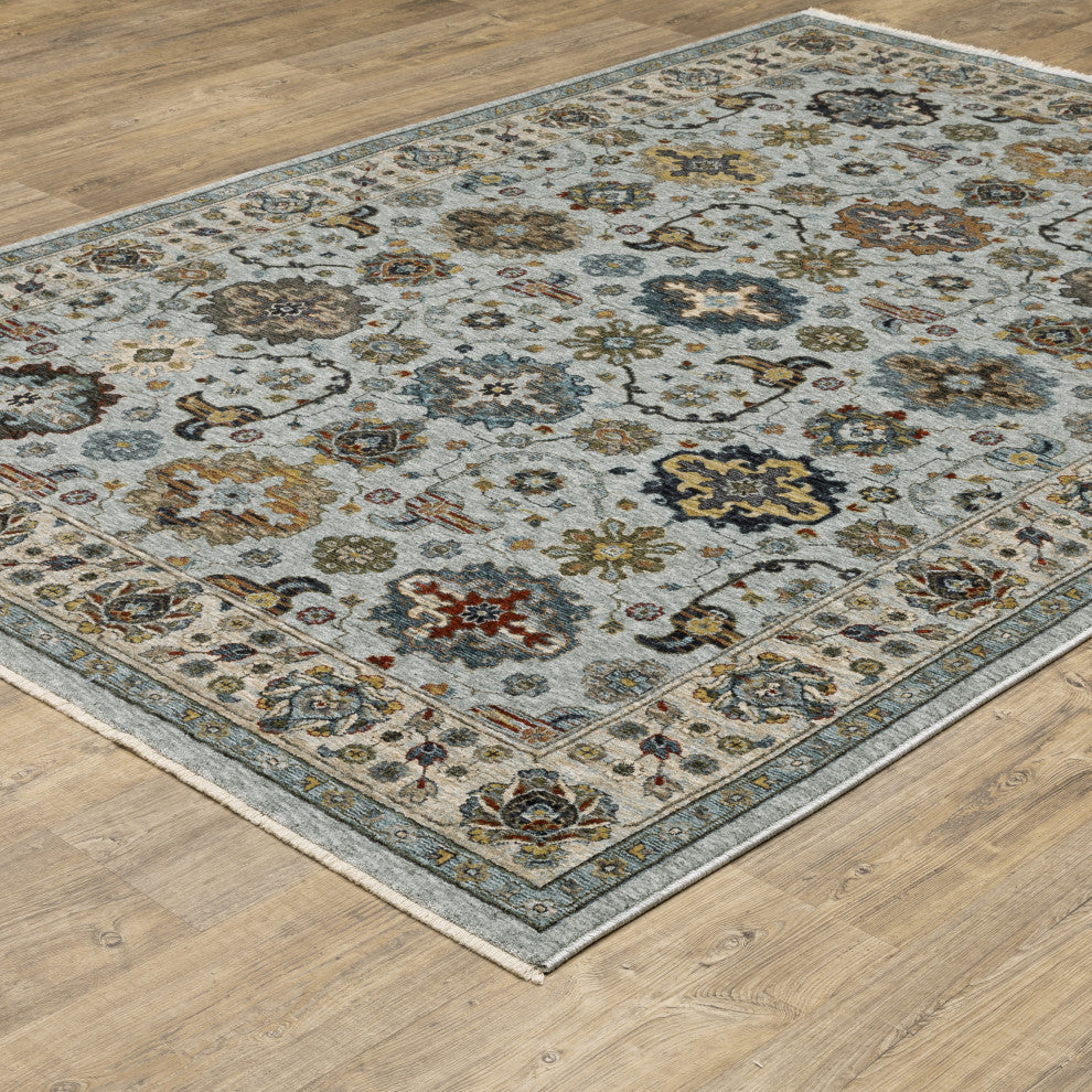 Augustus Medallions Indoor Area Rug, Light Blue, 3'3"x5'