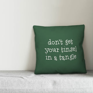 Don't Get Your Tinsel In A Tangle 20"x20" Throw Pillow Cover