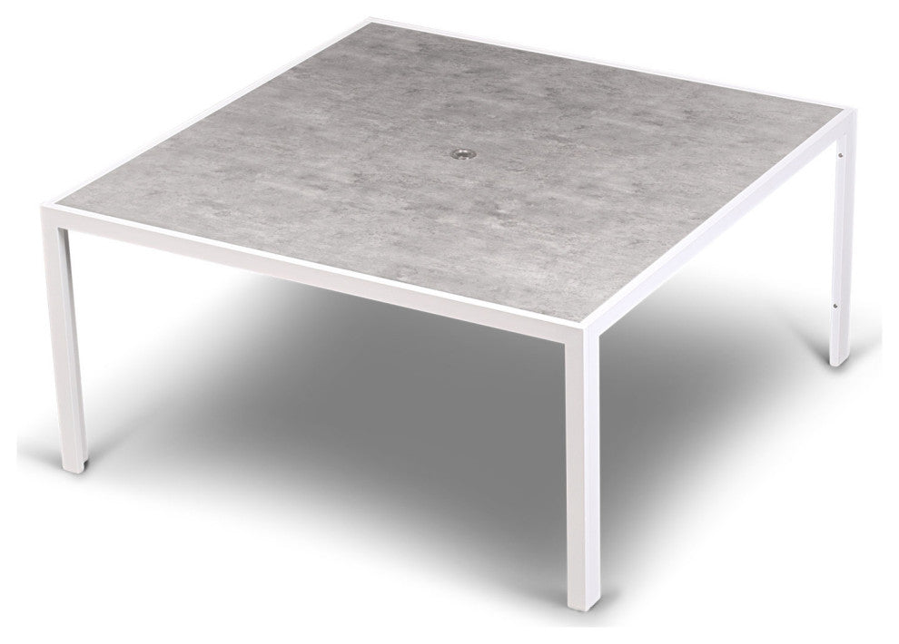 Ace 9 Piece Square Dining Set, Matte White