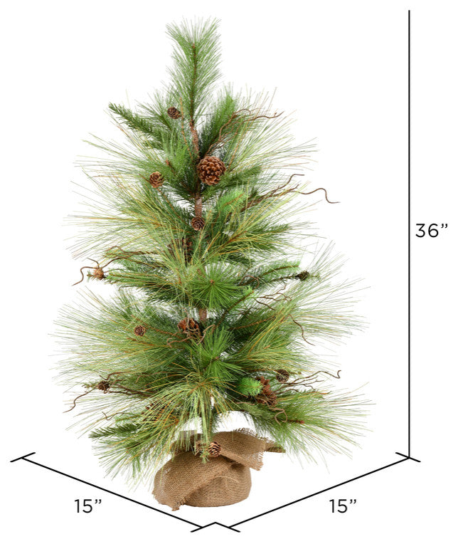Vickerman D191430 36" Ridgeville Pine Artificial Christmas Tree, Unlit