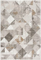 8"x11" Gray and Ivory Distressed Diamonds Area Rug