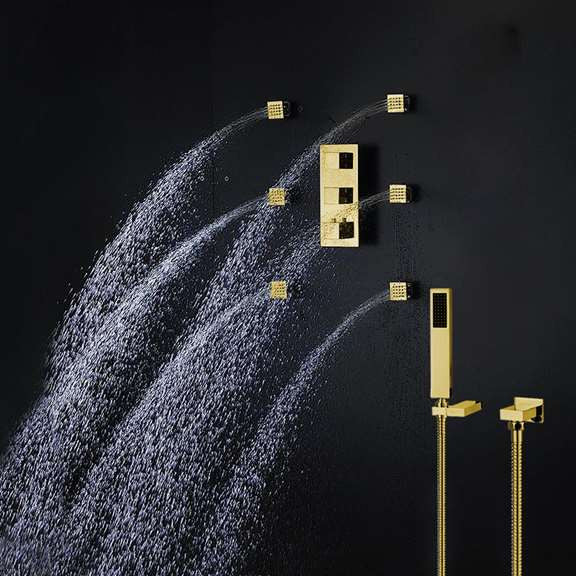 FontanaShowers Gold Recessed Shower Set