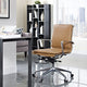 Modern Contemporary Office Chair, Brown Faux Leather