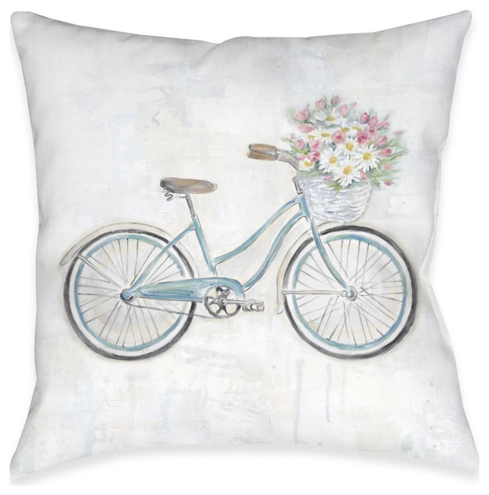 Laural Home Vintage Bike 18" X 18" Indoor Decorative Pillow