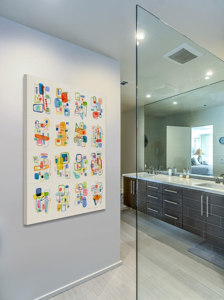 Marmont Hill, "Busy Shapes" by Nikki Galapon Painting on Wrapped Canvas, 30x45