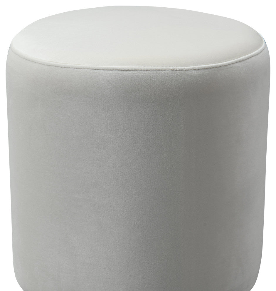 Opal Cream Velvet Ottoman with Gold Base - Cream