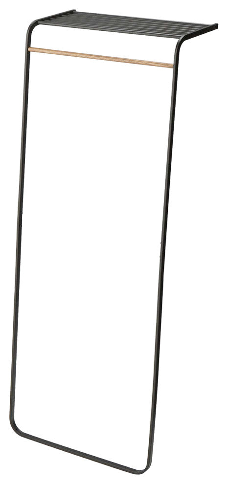 Tower Leaning Shelf Coat Hanger, Black