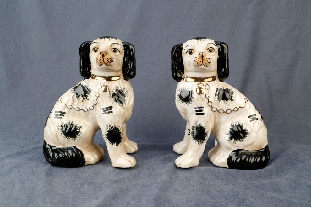 Saunders Ceramic 8" Staffordshire Dog Pair