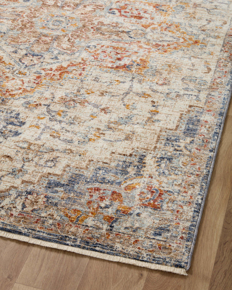 Loloi II Sorrento Ivory/Fiesta 3'11"x3'11" Round Accent Rug