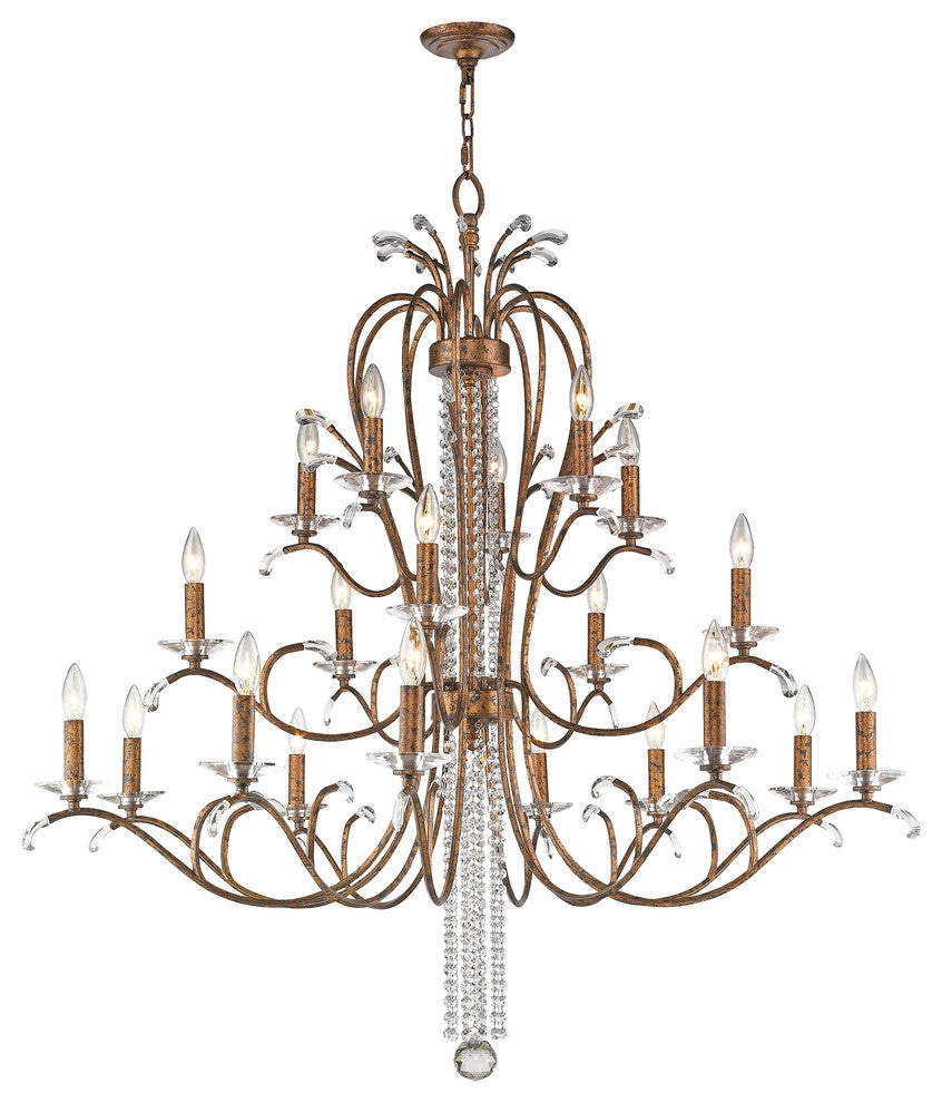 Serafina Foyer Chandelier, Hand-Applied Venetian Golden Bronze