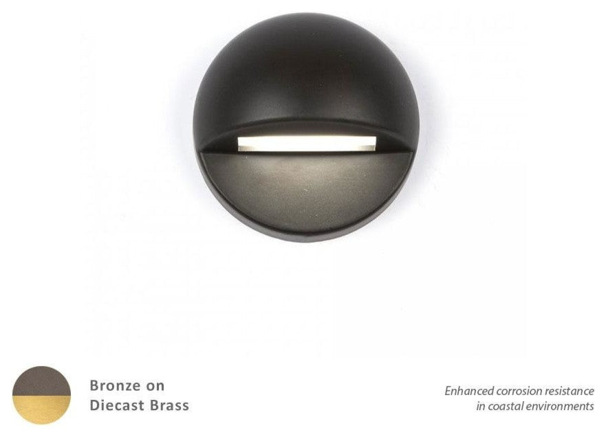 WAC Lighting LED 12V Round Deck And Patio Light, Bronzed Brass