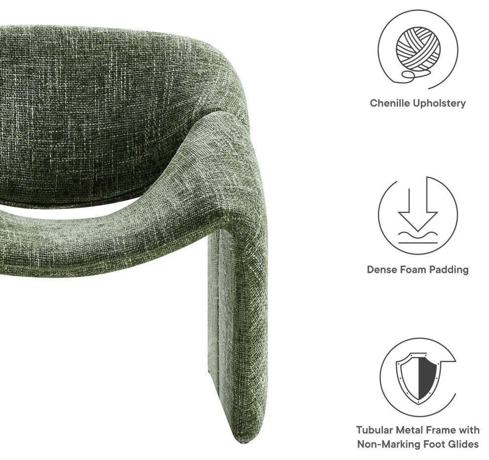 Vivi Chenille Upholstered Accent Chair - Basil