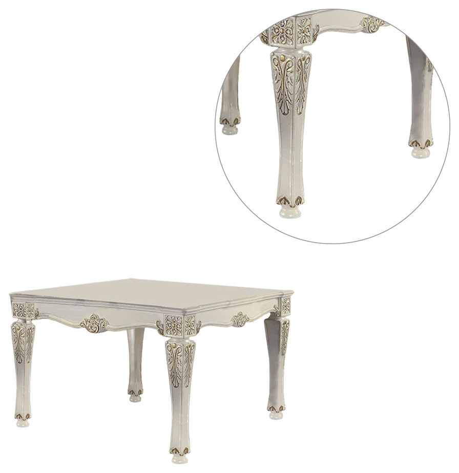 Wood Counter Height Table, Antique Pearl Finish