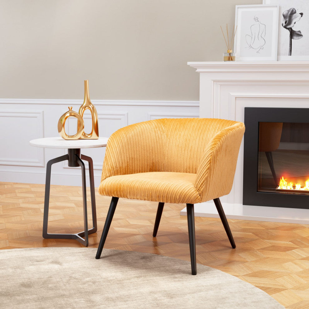 Accent Chair, Steel Metal, Fabric, Yellow, Black, Lounge Cafe Lobby Hospitality