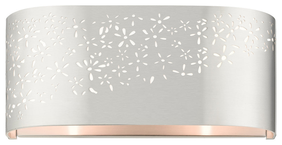 Brushed Nickel Stylish, Transitional, Intricate, Urban Vanity Sconce