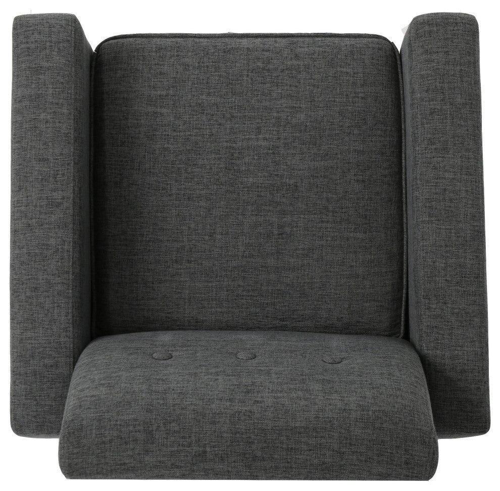 GDF Studio Stratford Mid Century Modern Fabric Club Chair, Gray