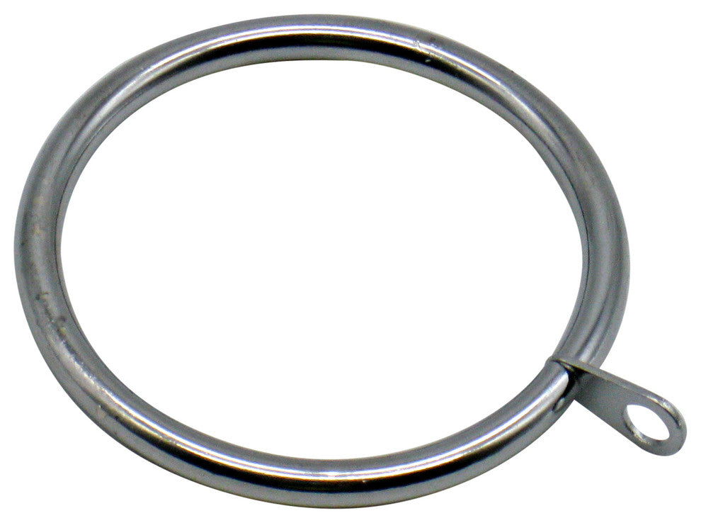 Metal Rings with Eyelet Set of 20, Polished Chrome, 1" Dia