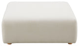 Hangove Upholstered Boucle Ottoman, Cream Linen