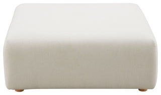 Hangove Upholstered Boucle Ottoman, Cream Linen