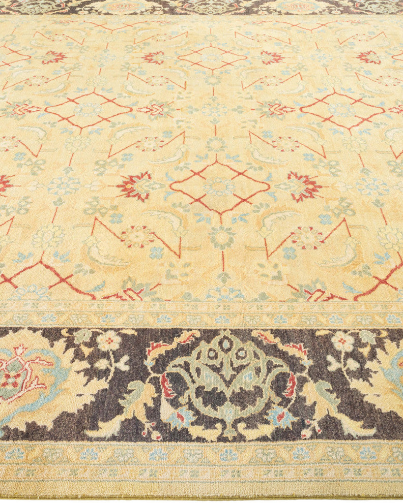 Eclectic, One-of-a-Kind Hand-Knotted Area Rug Green, 9'1"x11'9"