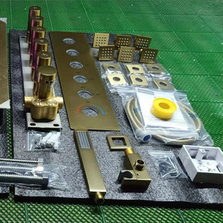 LED Shower System With Body Jets and Hand Shower, Style 2, Phone Control Light