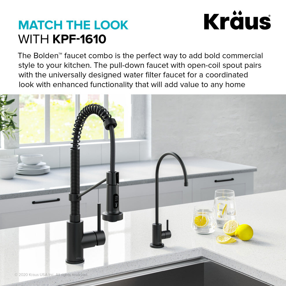 Purita Drinking Water Dispenser Beverage Kitchen Faucet, Matte Black