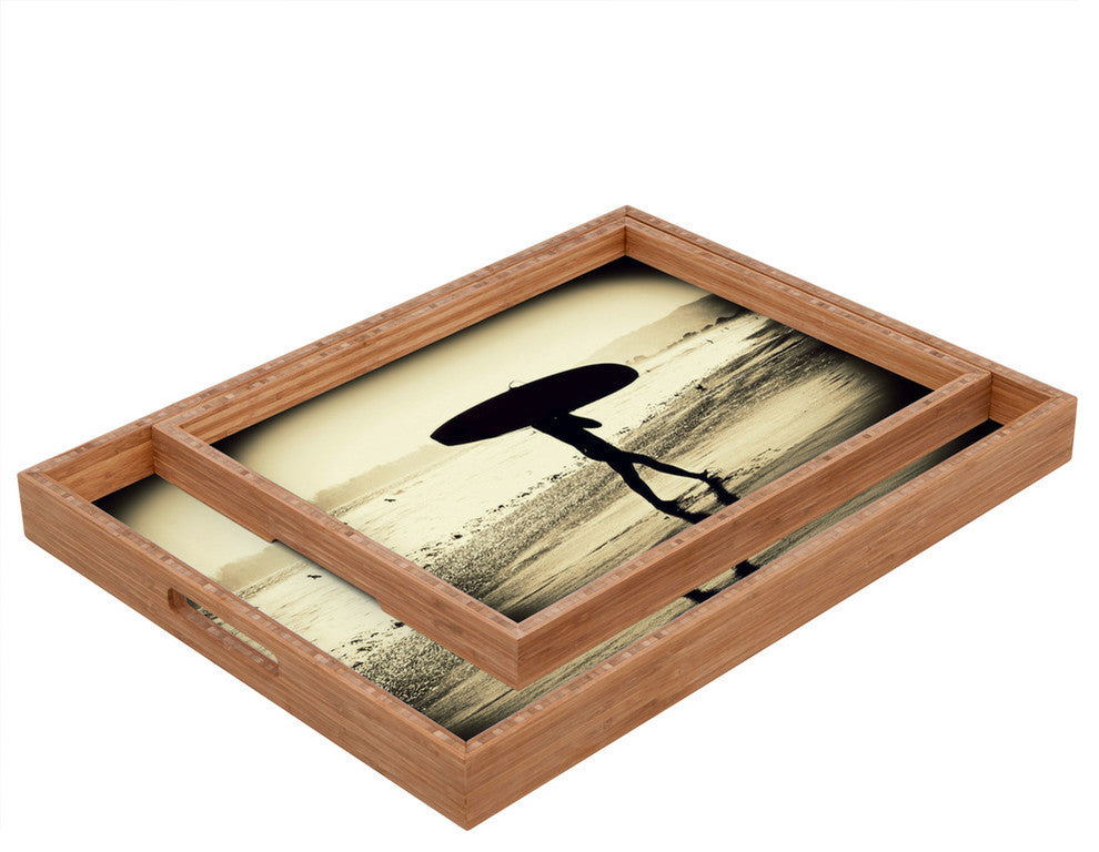 Deny Designs Shannon Clark Surfers Silhouette Rectangular Tray, Large