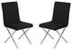 Tempe Contemporary Dining Chair In Black Faux Leather, Set of 2