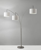 Trinity Arc Lamp, Satin Steel