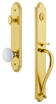 Arc 1-Piece Dummy Handleset, S Grip and Hyde Park Knob, Lifetime Brass, 848648