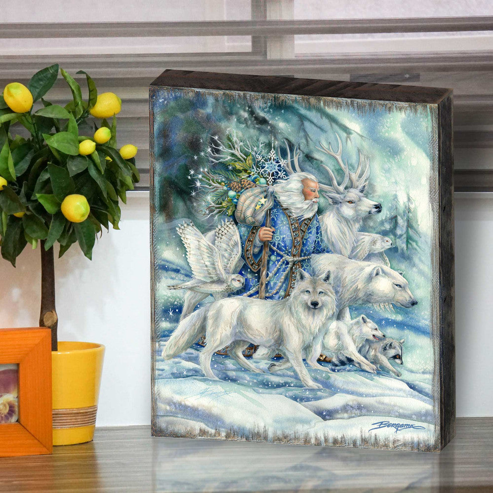 Cool Winds Father Winter Wooden Wall Art, Small 12x9