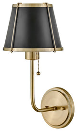 Hinkley Clarke 15.75" Wall Sconce, Black + Warm Brass
