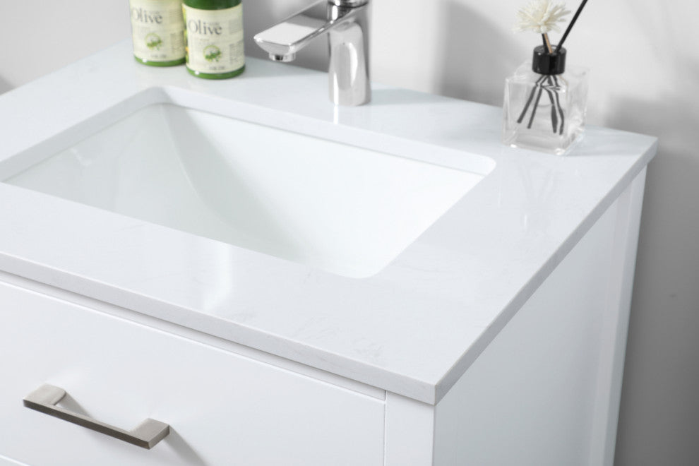 24" SIngle Bathroom Vanity, White