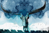 "Horned Blue" Painting Print on Wrapped Canvas