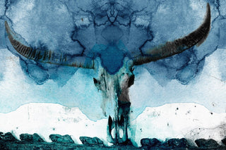 "Horned Blue" Painting Print on Wrapped Canvas