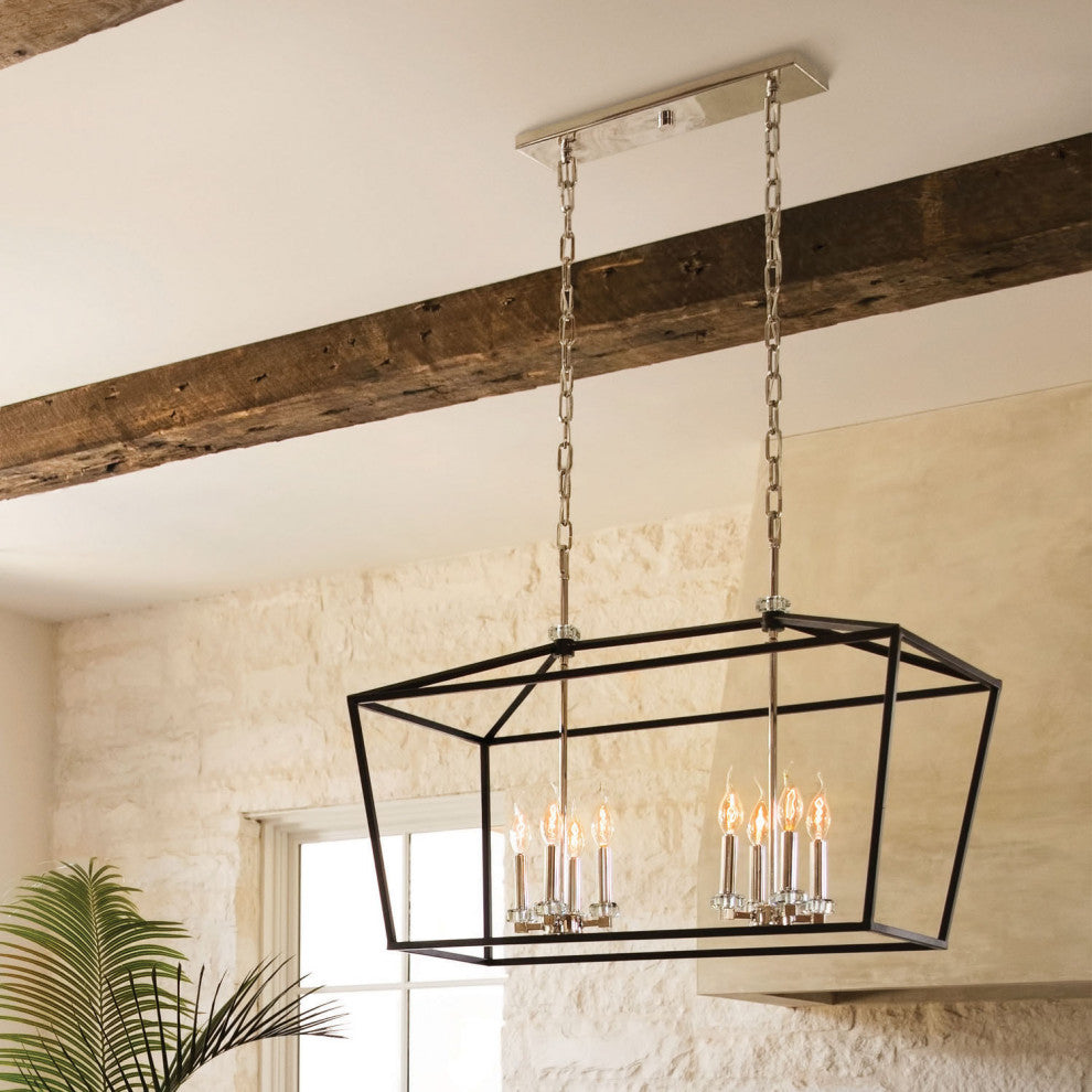 Hinkley Lighting 8-Light Stinson Linear Chandelier, Black