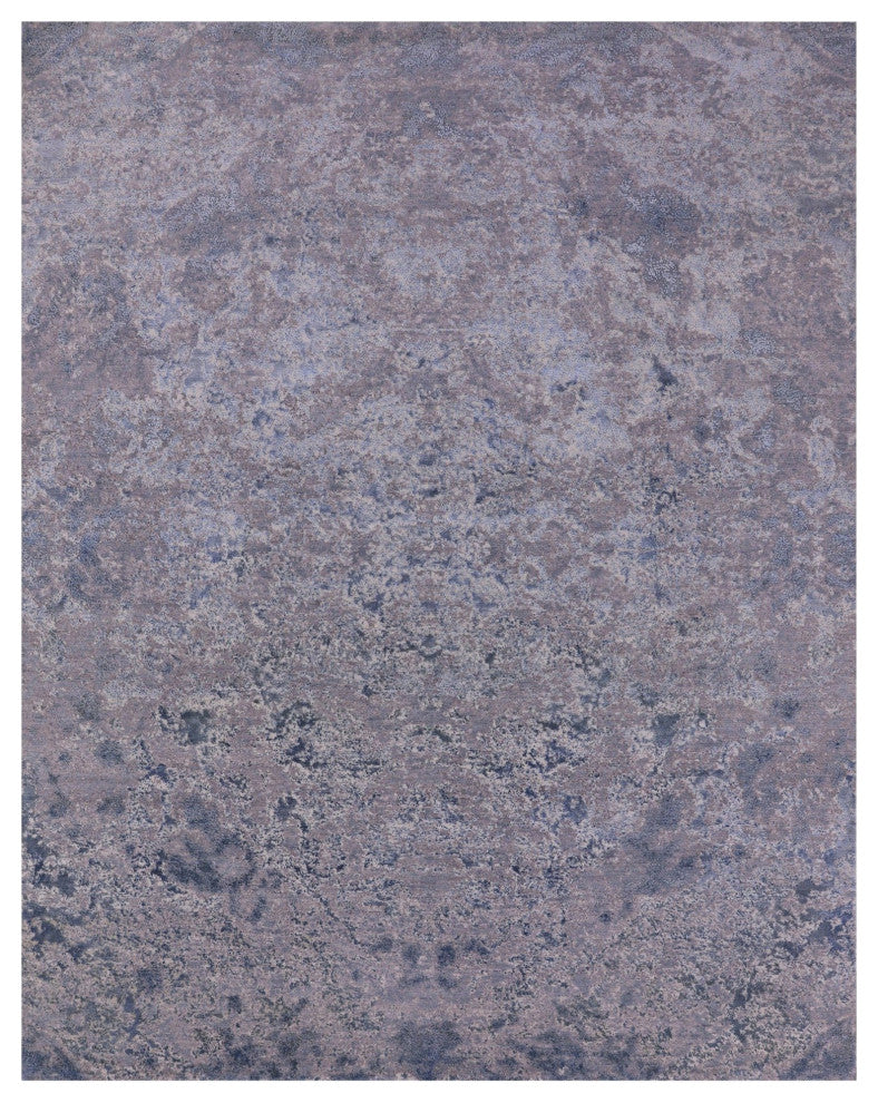 Abstract Wool and Silk Hand-Knotted Rug 7' 11" X 10' 1" Q9058