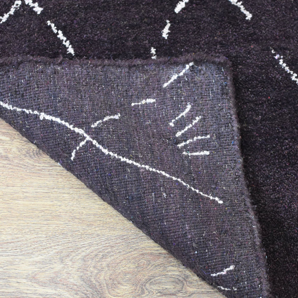 HAND KNOTTED LOOM SILK AREA RUGS-5'x8',Rectangle,Brown White,Contemporary