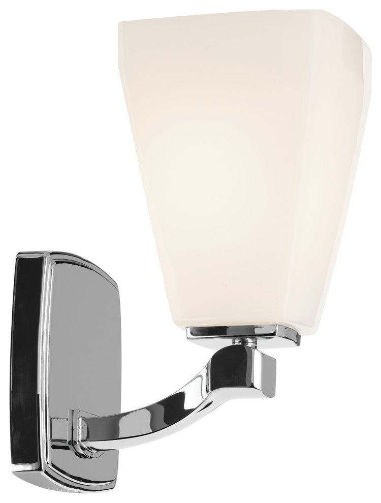 9.5" 1-Light Wall Sconce With Opal Glass