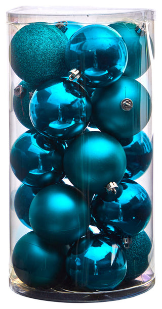 Holiday Xmas 20 Count 3" Shatterproof Ornaments W/ Re-Useable Storage Container
