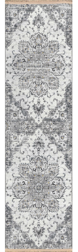 Indoor/Outdoor Marbella MB3 Linen Machine Washable 2'3" x 12' Runner Rug