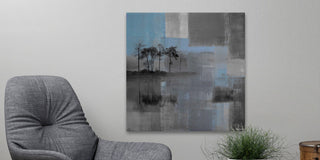 "Blue Horizon" Painting Print on Wrapped Canvas, 18"x18"