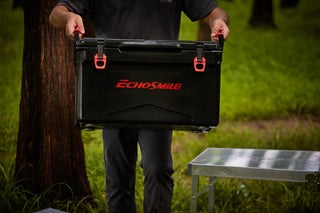 EchoSmile 30 qt. Rotomolded Cooler, Black and Red