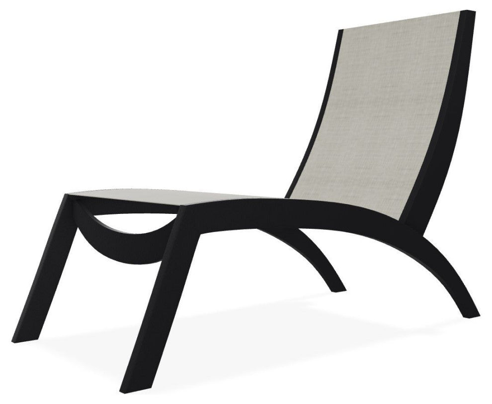 Dune Sling Stackable Outdoor Hydro-Lounge Chaise, Ella/Black