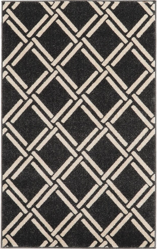 Rug Unique Loom Trellis Black Rectangular 3' 3 x 5' 3