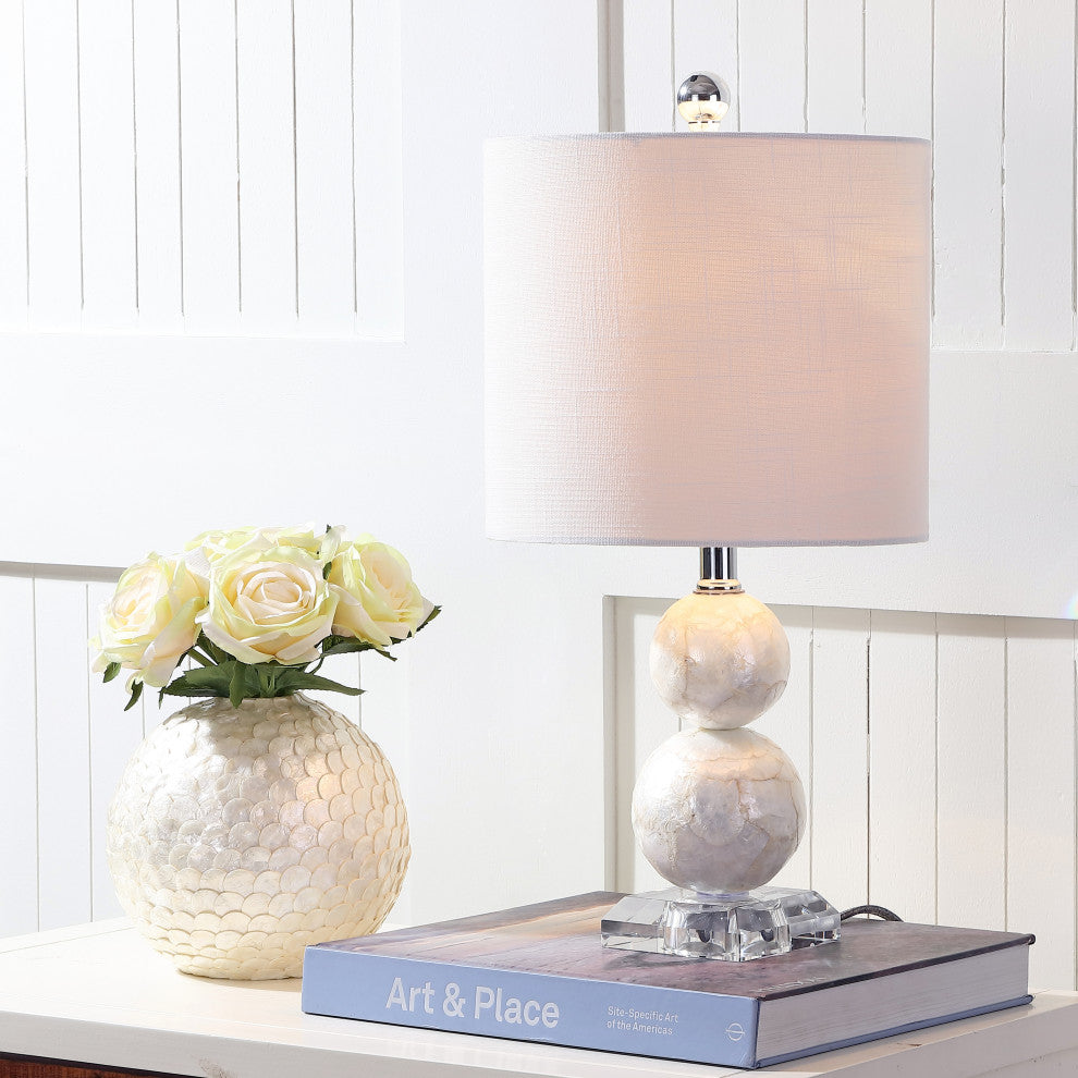 Bailey 19" Seashell Table Lamp, Ivory