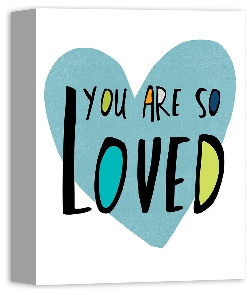 You Are So Loved Blue Heart 11x14 Canvas Wall Art