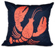 Lobster, Animal Print Pillow, Navy Blue, 18"x18"